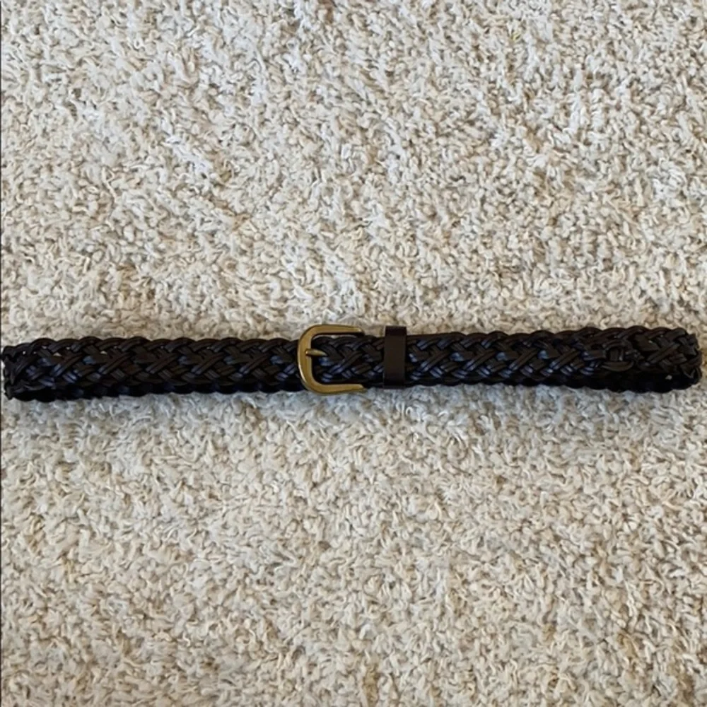 💛Leather woven belt with brass buckle